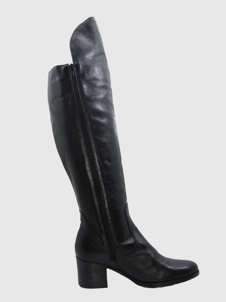 Bota Cuero Negro Vía Franca Mujer-2