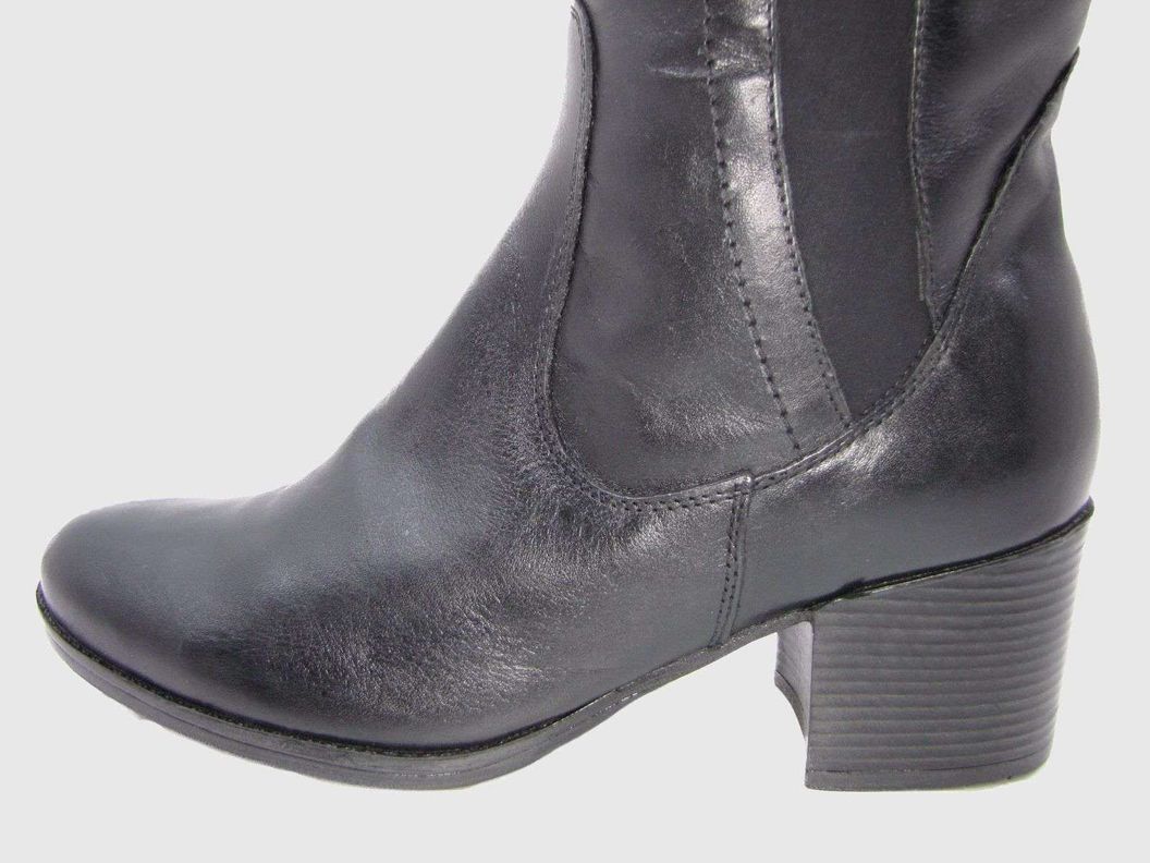 Bota Cuero Negro Vía Franca Mujer-4