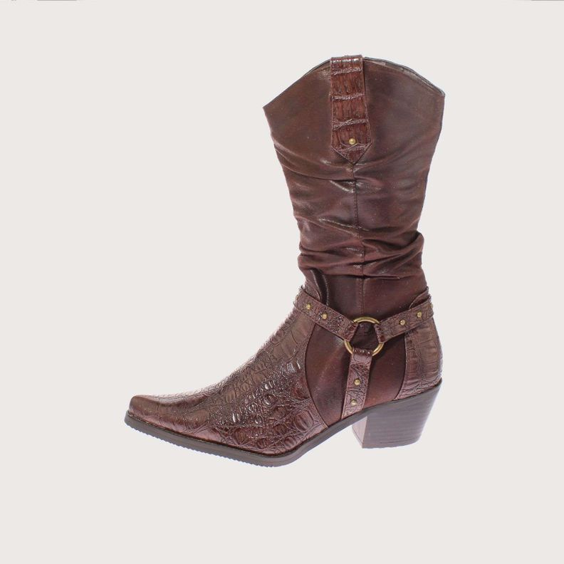 Bota Vaquera Chocolate Vía Franca Mujer Art: 521101COFFEE-1