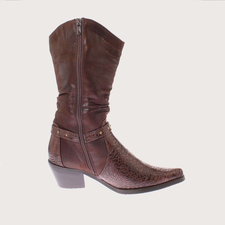 Bota Vaquera Chocolate Vía Franca Mujer Art: 521101COFFEE-3