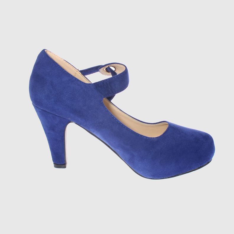 Zapato taco Azul Vía Franca Mujer-2