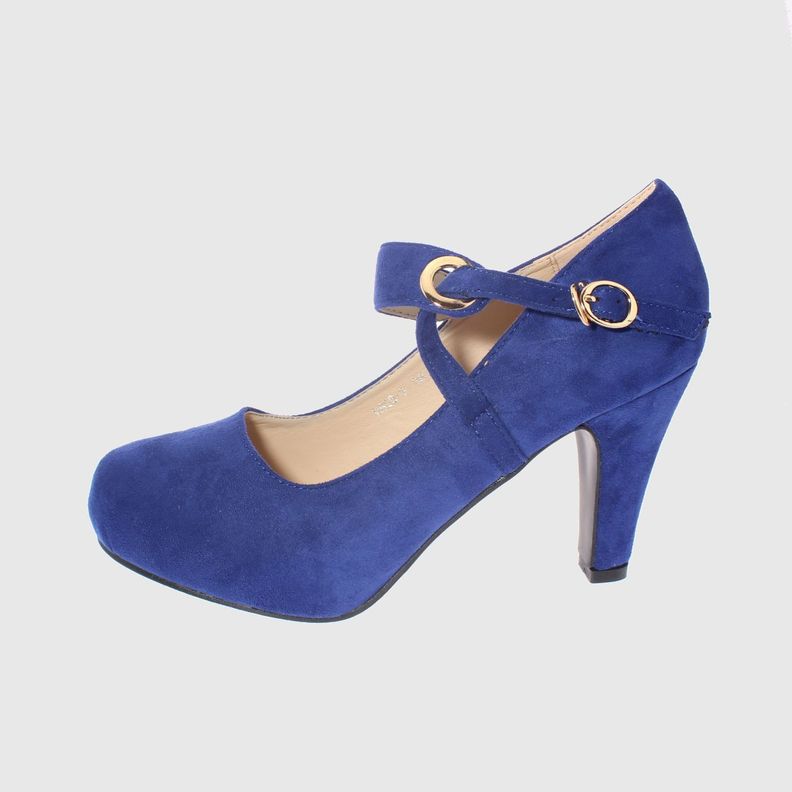 Zapato taco Azul Vía Franca Mujer-3