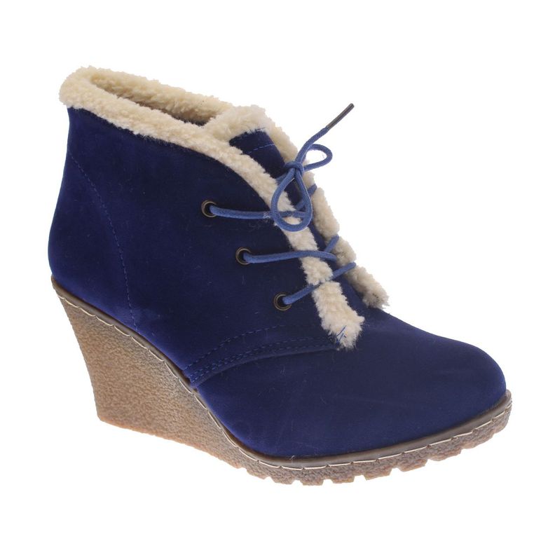 Botín taco chino Azul Vía franca Mujer-0