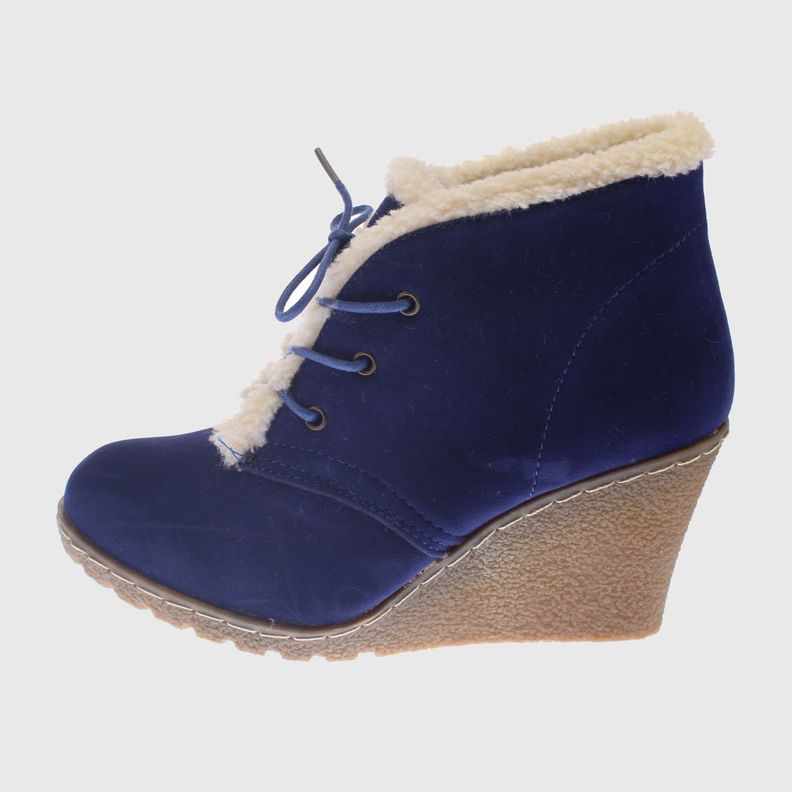 Botín taco chino Azul Vía franca Mujer-1