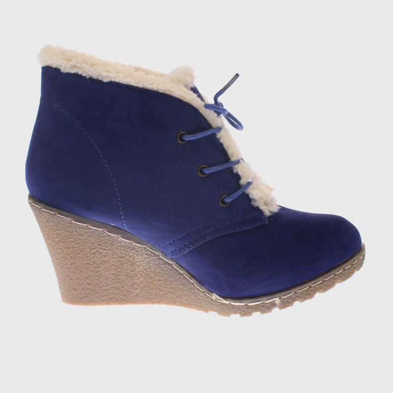 Botín taco chino Azul Vía franca Mujer-3