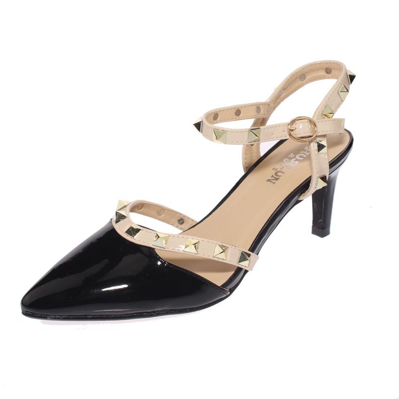 Zapato Tachas Negro Vía Franca Mujer-0