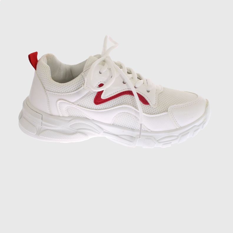 Zapatilla Blanco Rojo Vía Franca Mujer-2