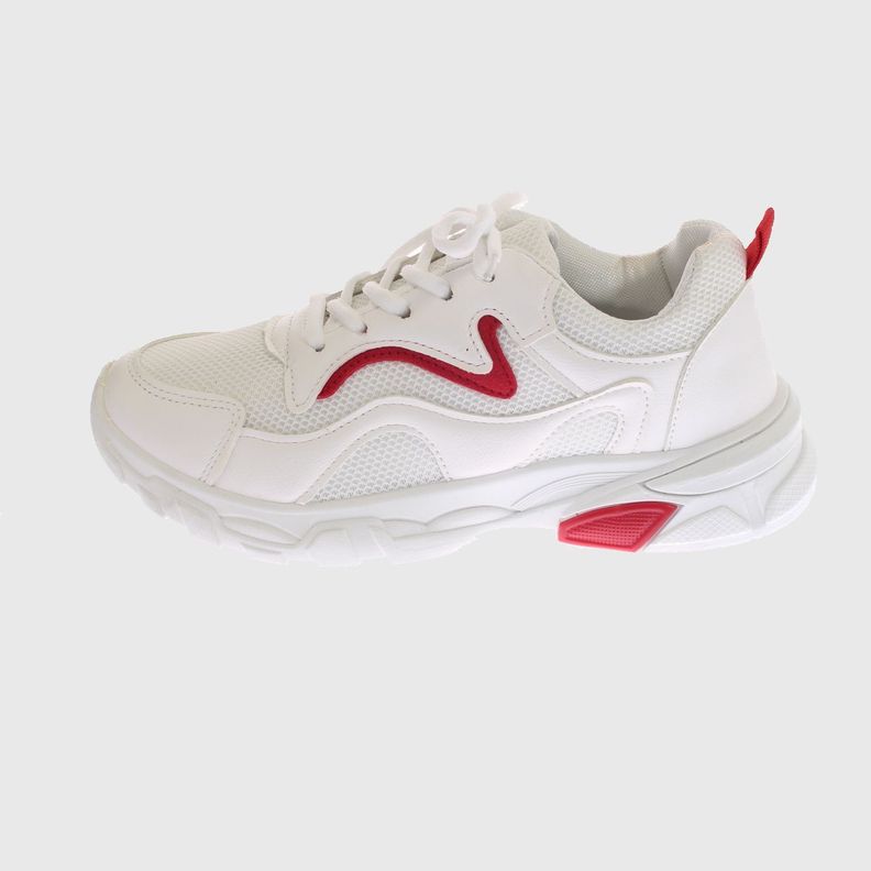 Zapatilla Blanco Rojo Vía Franca Mujer-3
