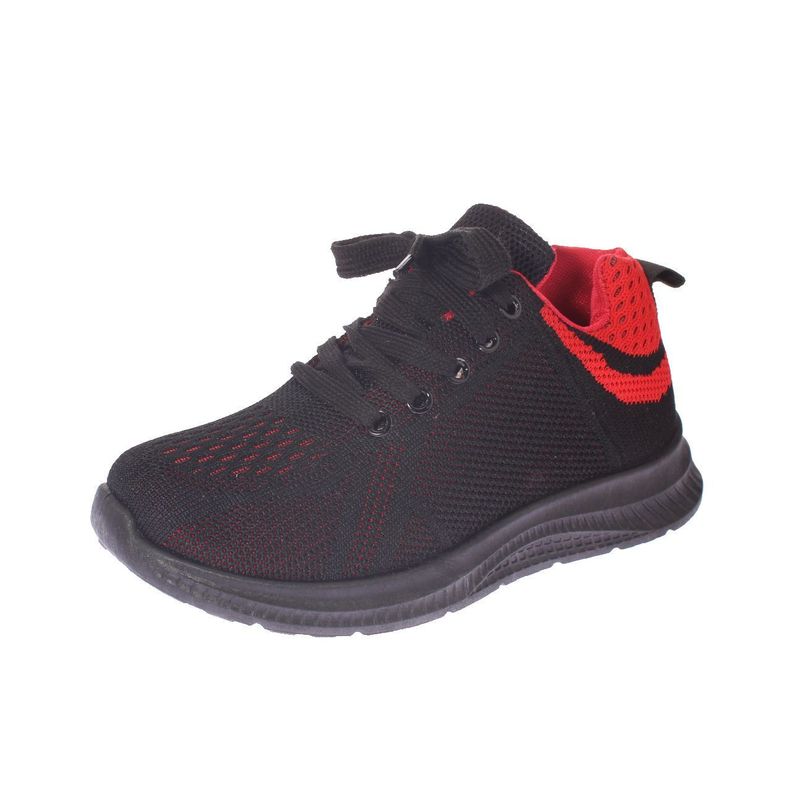 Zapatilla Kids Negro Rojo Vía Franca Niño-0