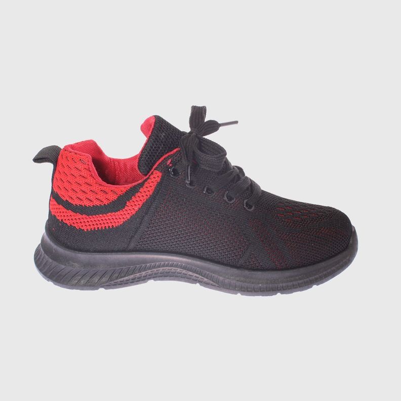Zapatilla Kids Negro Rojo Vía Franca Niño-3