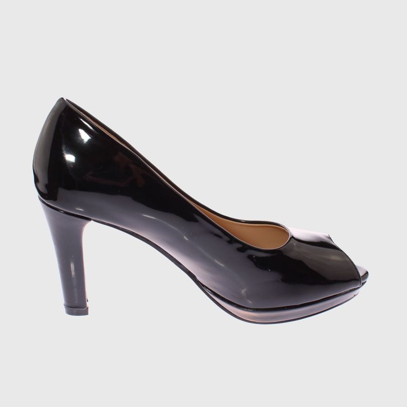 Zapato Terraplén Negro Vía Franca. Mujer-3