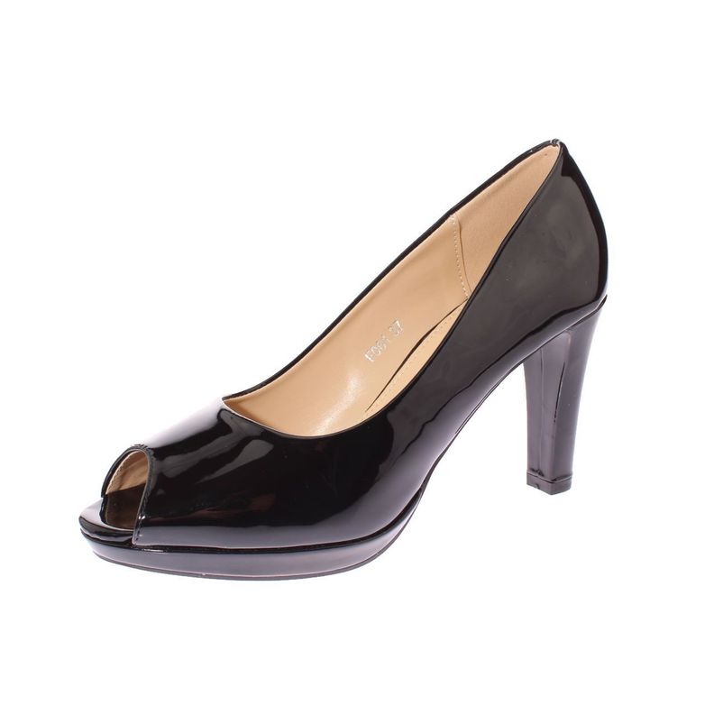 Zapato Terraplén Negro Vía Franca. Mujer-4