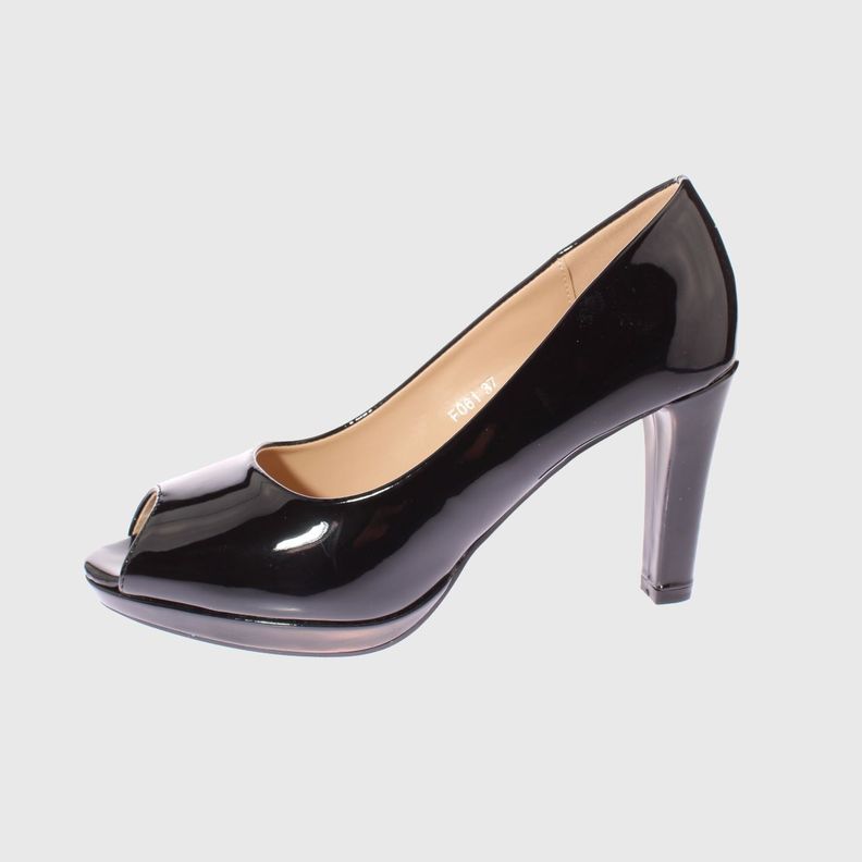 Zapato Terraplén Negro Vía Franca. Mujer-5