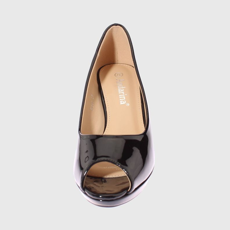 Zapato Terraplén Negro Vía Franca. Mujer-6