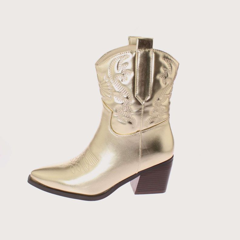 Bota Vaquera Dorado Vía Franca Mujer Art: 5CC248GOLD-1