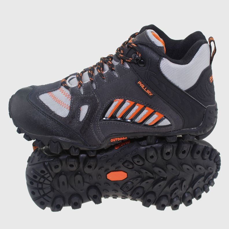 Zapatilla Outdoor Negro/Gris/Naranjo Vía Franca Niño-3