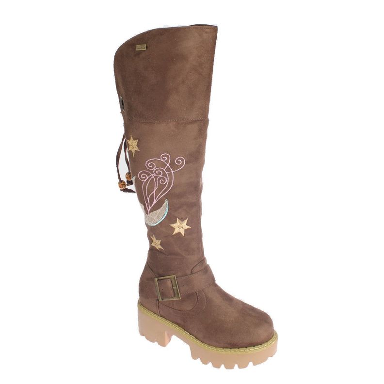 Bota bordada Taupe Vía franca Niña-0