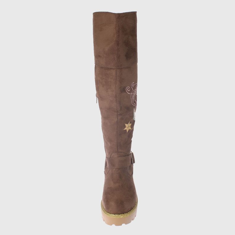 Bota bordada Taupe Vía franca Niña-1