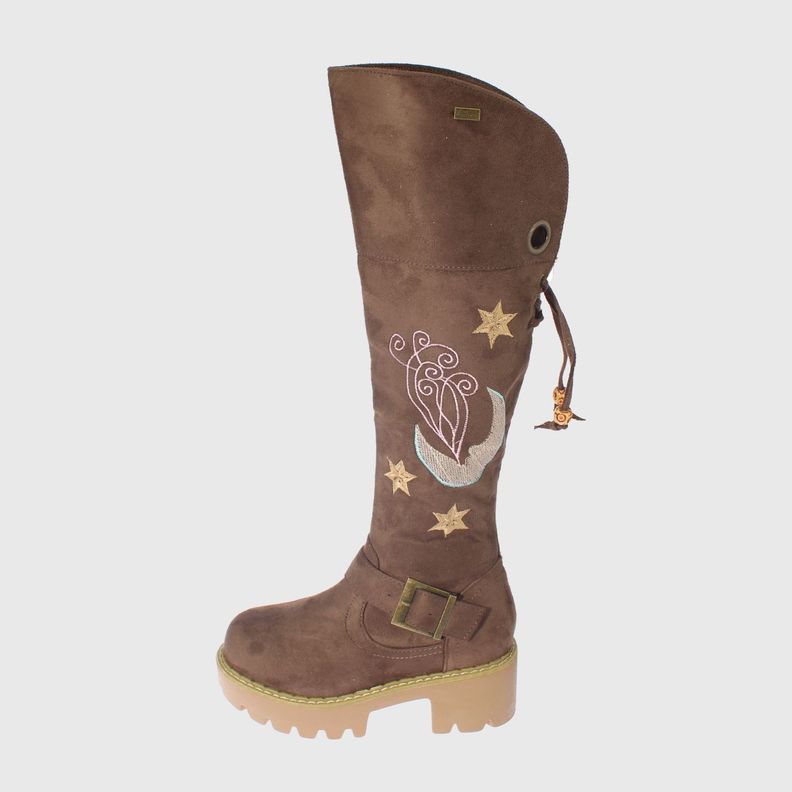 Bota bordada Taupe Vía franca Niña-2