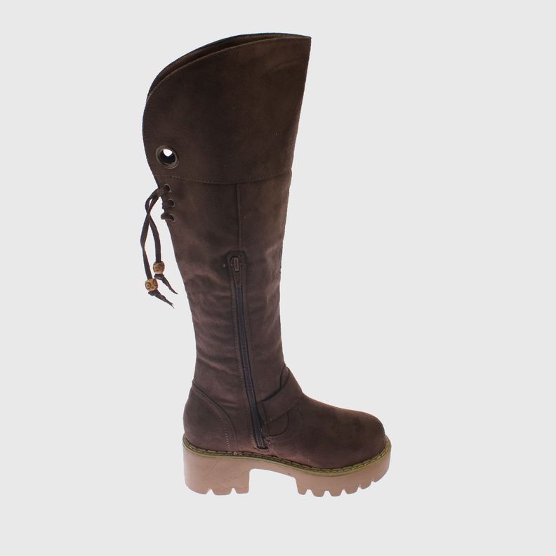 Bota bordada Taupe Vía franca Niña-3