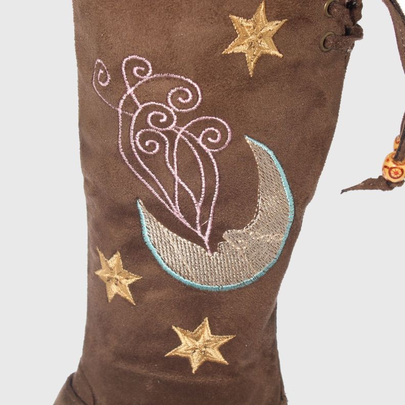 Bota bordada Taupe Vía franca Niña-4