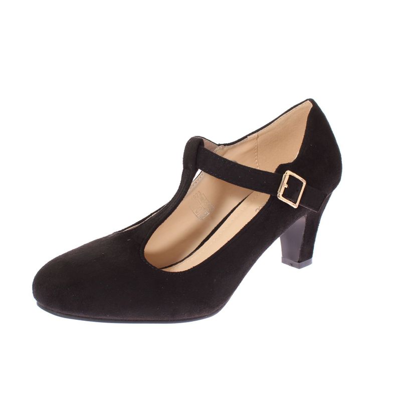 Zapato Taco Negro Vía Franca Mujer-0