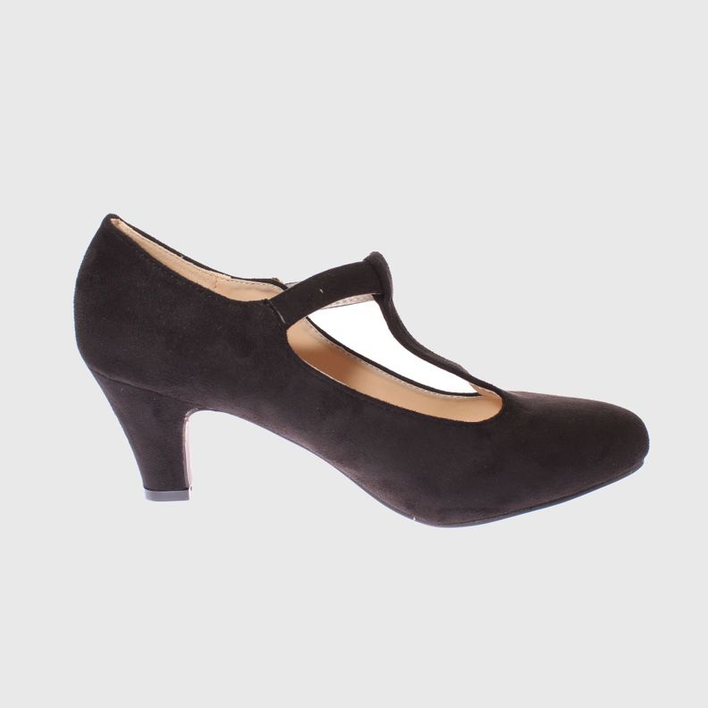Zapato Taco Negro Vía Franca Mujer-3