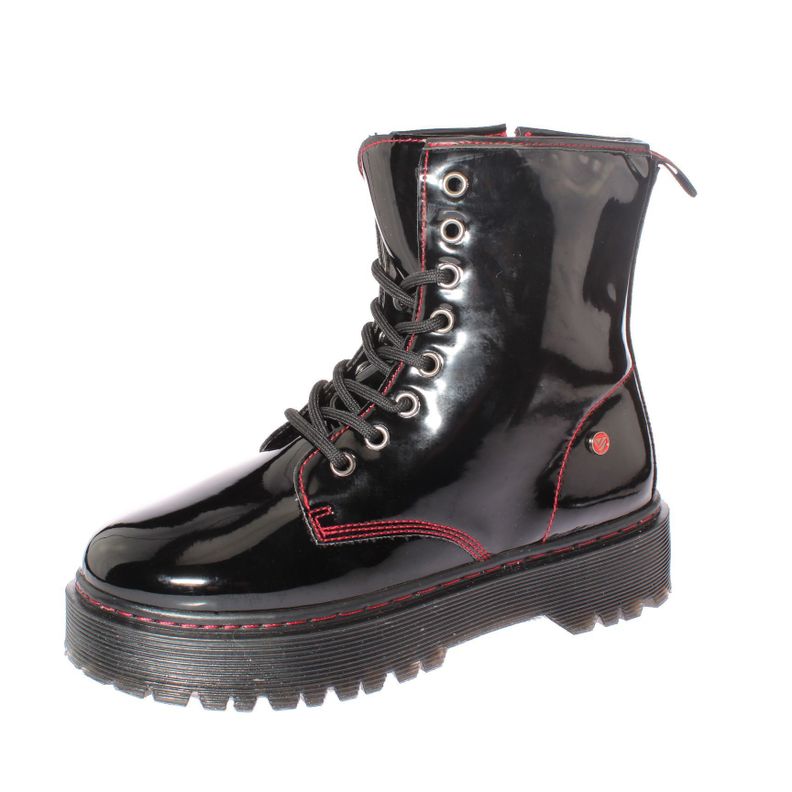Botin Negro/Rojo Vía Franca Mujer-0