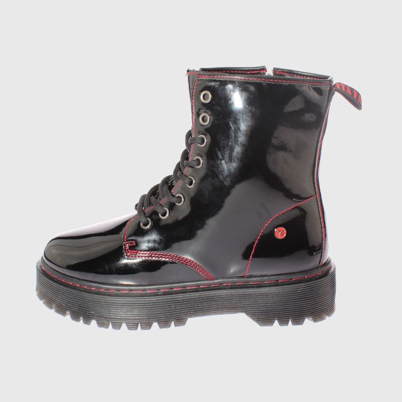 Botin Negro/Rojo Vía Franca Mujer-1