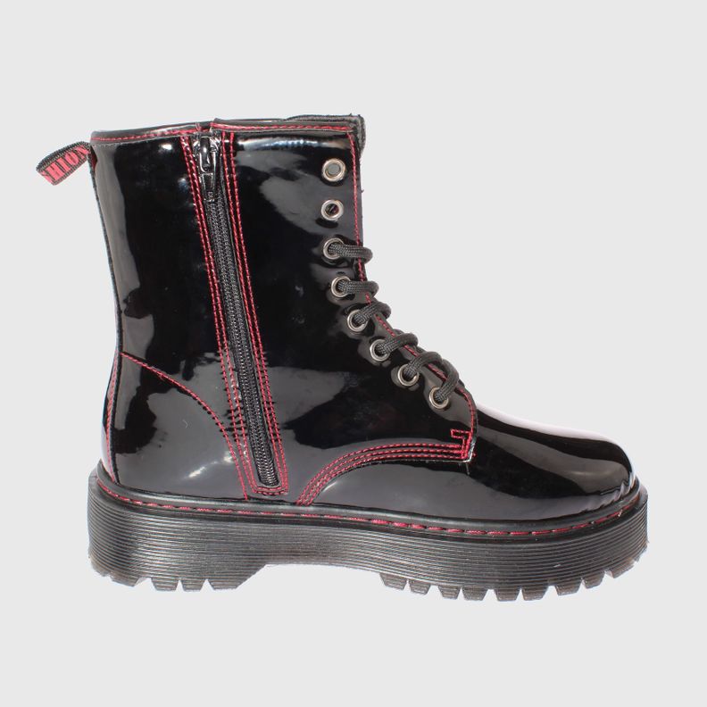 Botin Negro/Rojo Vía Franca Mujer-3