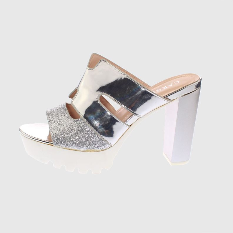 Sandalia Taco Plata Vía Franca Mujer-1