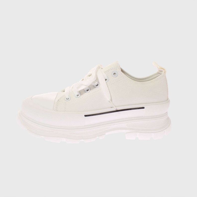Zapatilla Lona Blanco Vía Franca Mujer-4