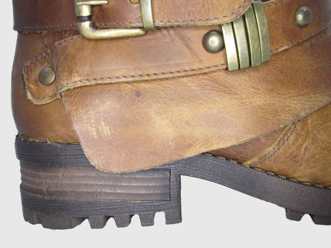 Botin Cuero Mostaza Vía Franca Mujer-4