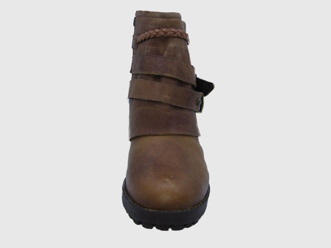 Botin Cuero Mostaza Vía Franca Mujer-5