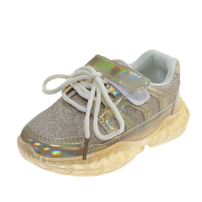 Zapatilla Con Luces Dorado Vía Franca Niña-0