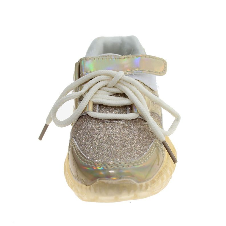 Zapatilla Con Luces Dorado Vía Franca Niña-4