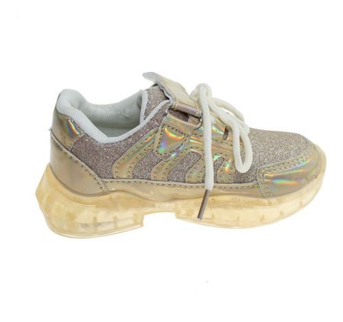 Zapatilla Con Luces Dorado Vía Franca Niña-6