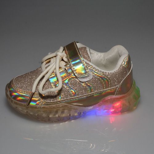 Zapatilla Con Luces Dorado Vía Franca Niña-9