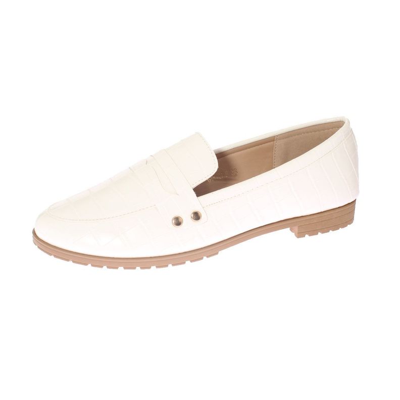 Mocasín Blanco Vía Franca Mujer-0
