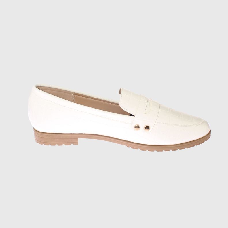 Mocasín Blanco Vía Franca Mujer-3