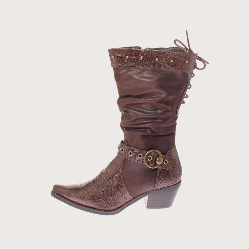 Bota Vaquera Chocolate Vía Franca Mujer Art: 521091COFFEE-1