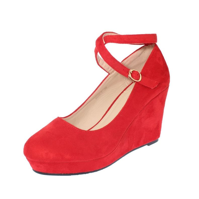 Zapato Plataforma Rojo Vía Franca Mujer-0