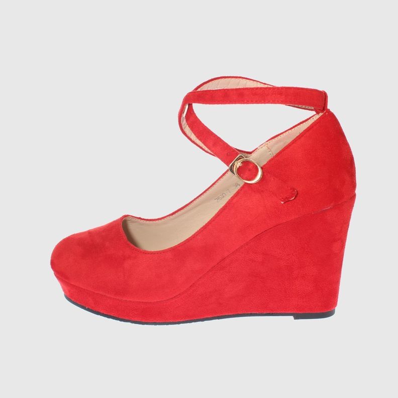 Zapato Plataforma Rojo Vía Franca Mujer-1