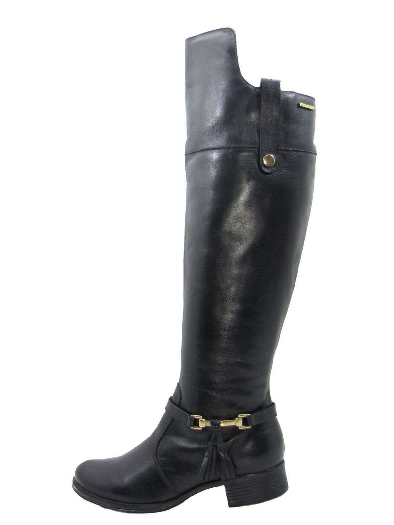 Bota Cuero Negro Vía Franca Mujer-0
