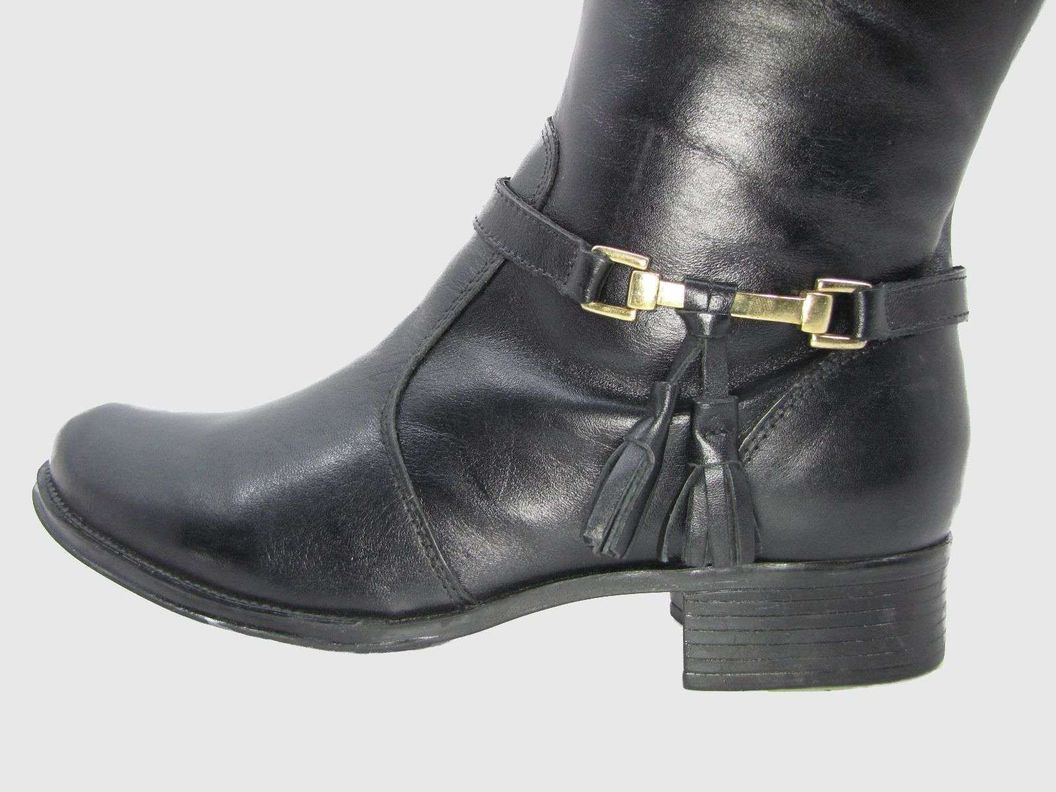 Bota Cuero Negro Vía Franca Mujer-4