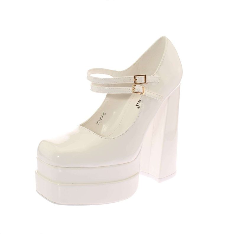 Zapato terraplen Blanco Vía Franca Mujer-0