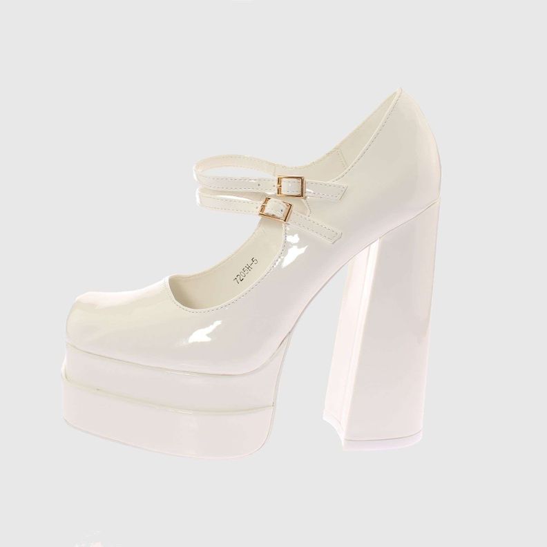 Zapato terraplen Blanco Vía Franca Mujer-1