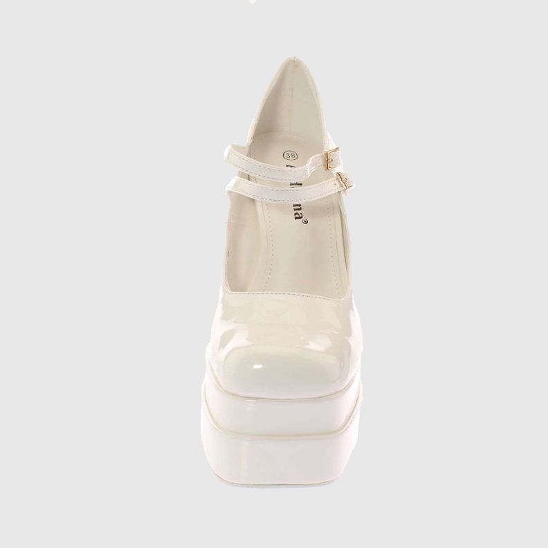 Zapato terraplen Blanco Vía Franca Mujer-2