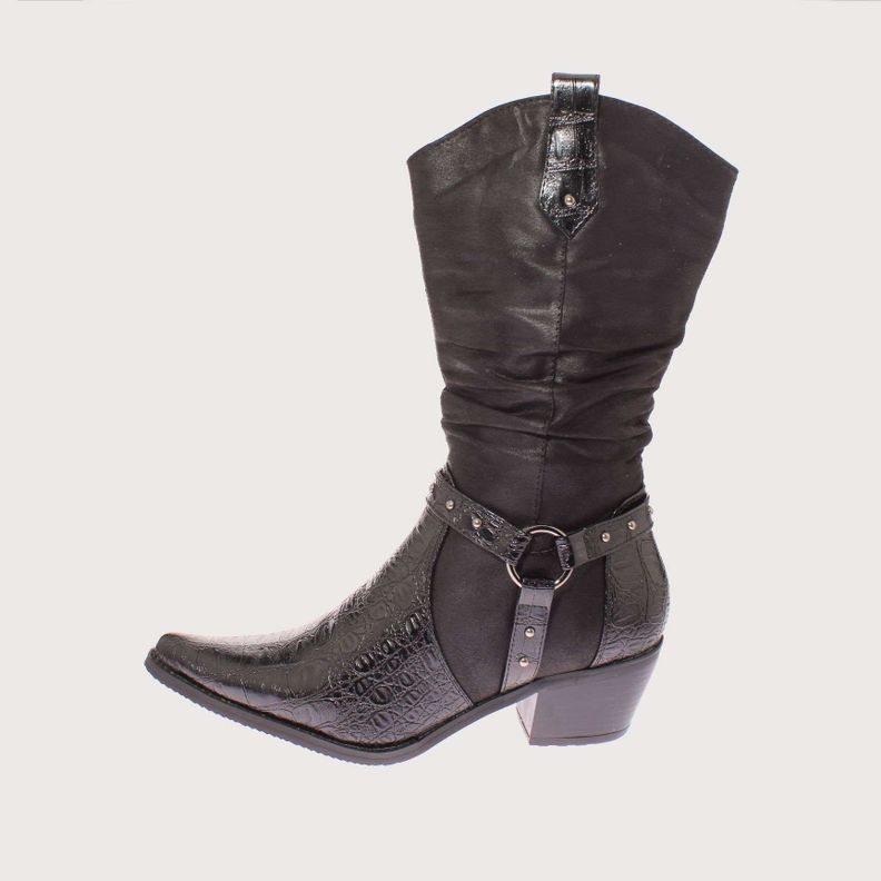 Bota Vaquera Negro Vía Franca Mujer Art: 52110BLACK-1