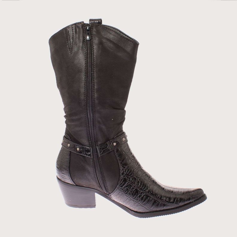 Bota Vaquera Negro Vía Franca Mujer Art: 52110BLACK-3